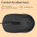 HP 150 Wired Ergonomic Mouse with 1600 DPI