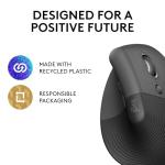 Logitech Lift Vertical Wireless Ergonomic Mouse - Graphite