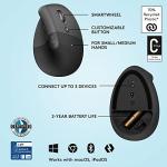 Logitech Lift Vertical Wireless Ergonomic Mouse - Graphite