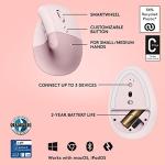 Logitech Lift Wireless Vertical Ergonomic Mouse - Rose