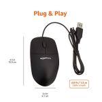Amazon Basics Wired USB Mouse with 3 Buttons