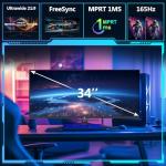 Z-Edge 34" 165Hz Ultrawide Gaming Monitor