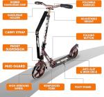 Hurtle Renegade Folding Kick Scooter for All Ages