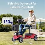 PORIYA 2025 Folding Electric Mobility Scooter Red