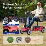 PORIYA 2025 Folding Electric Mobility Scooter Red