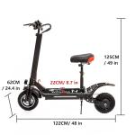 Poriya 1500W Electric Scooter with Comfortable Seat