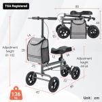 Altus Mobility Knee Walker Scooter in Silver Black