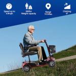 Portable 4-Wheel Folding Mobility Scooter with LED