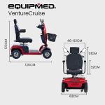 Equipmed VentureCruise Mobility Scooter - 30km Range, 180kg Capacity