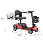 Portable 4-Wheel Folding Mobility Scooter with LED