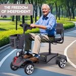 PORIYA 2025 Folding Mobility Scooter with Swivel Seat