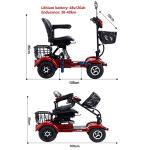 Two-Seater 4-Wheel Mobility Scooter with LED Lights