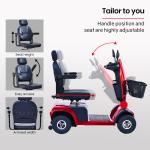 Equipmed XXL Mobility Scooter - 30km Range, 180kg Capacity