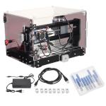 Engraving Machine, 3 Axis Desktop Mill Machine 3018-SE V2 CNC 3D Router Engraver DIY Engraving Tool w/Transparent Enclosure, for Plastic, Wood, Acrylic, Wood, Leather, Relief, Horn, Soft Metals