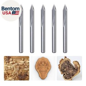 Straight 45 Degree V Groove Engraving Tool Carbide CNC Router Bits 1/8 Inch Shan