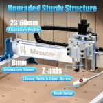 PLSROVACIX 3-Axis CNC Router Machine - 300W Desktop Engraving Mill for Wood, Metal, and Acrylic - Easy Assembly for Beginners - Versatile CNC Solution for Home & Small Shop (15.75in×15.75in×2.95in)