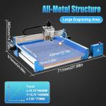 PLSROVACIX 3-Axis CNC Router Machine - 300W Desktop Engraving Mill for Wood, Metal, and Acrylic - Easy Assembly for Beginners - Versatile CNC Solution for Home & Small Shop (15.75in×15.75in×2.95in)