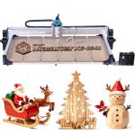 HoLivoCrt 8540 CNC Router Machine, 3-Axis Desktop Engraver with 800W Trimmer & 300W GRBL Spindle, ER11 Collet, Linear Rail, ±0.1mm Precision, 850x400x85mm Working Area for Wood Acrylic Aluminum PCB