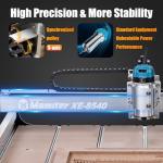 HoLivoCrt 8540 CNC Router Machine, 3-Axis Desktop Engraver with 800W Trimmer & 300W GRBL Spindle, ER11 Collet, Linear Rail, ±0.1mm Precision, 850x400x85mm Working Area for Wood Acrylic Aluminum PCB