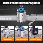 HoLivoCrt 8540 CNC Router Machine, 3-Axis Desktop Engraver with 800W Trimmer & 300W GRBL Spindle, ER11 Collet, Linear Rail, ±0.1mm Precision, 850x400x85mm Working Area for Wood Acrylic Aluminum PCB