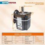 （US）Nema34 4.5N.m closed loop stepper motor cnc kit 6A 82mm +2HSS86 Servo Driver