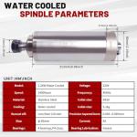 RATTMMOTOR CNC Spindle Motor Kit 2.2KW 220V Water Cooled Spindle Motor Φ80mm ER20 400Hz 24000RPM+2.2KW VFD Drive Inverter 3HP+80mm Spindle Motor Mount Clamp+ER20 Collet+Water Pump for CNC Router