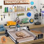 HoLivoCrt 4040 5C Plus CNC Router Machine, 800W Trim Router Spindle 8000-30000RPM, GRBL Control 3-Axis Desktop CNC Engraver for Wood Acrylic Aluminum PCB (Includes 10 accessories)