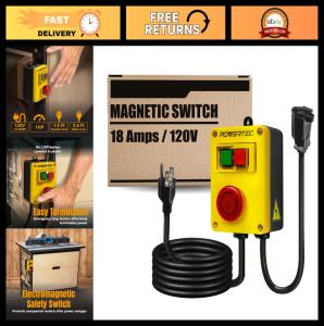 Magnetic Power Switch 120V 18A w/5.5ft Cord for Router Table & Power Tools - Saf