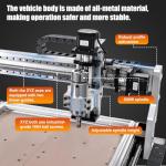 HoLivoCrt 3-Axis CNC Router Machine, Desktop Engraver with 500W Spindle, 16mm Ball Screws, Dual Linear Rails for Wood Acrylic Aluminum PCB（Includes 10 accessories）
