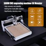 HoLivoCrt 3-Axis CNC Router Machine, Desktop Engraver with 500W Spindle, 16mm Ball Screws, Dual Linear Rails for Wood Acrylic Aluminum PCB（Includes 10 accessories）