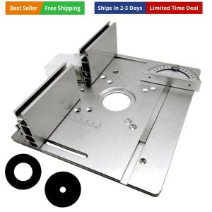 Router Table Insert Plate Aluminum Alloy 2 in 1 Flip Board with Adjustable Fe...