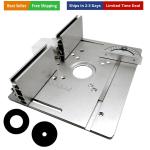 Router Table Insert Plate Aluminum Alloy 2 in 1 Flip Board with Adjustable Fe...