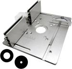 Router Table Insert Plate Aluminum Alloy 2 in 1 Flip Board with Adjustable Fe...