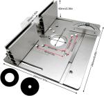 Router Table Insert Plate Aluminum Alloy 2 in 1 Flip Board with Adjustable Fe...