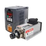 RATTMMOTOR CNC Spindle Motor Kit Square 2.2KW 220V Air Cooled Spindle Motor ER20+2.2KW VFD Drive Inventer 220V Spindle Motor Speed Control Variable Frequency Drive Converter for CNC Router Machine