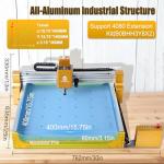 HoLivoCrt Desktop 3-Axis CNC Router, 500W Spindle, 16mm Ball Screw, Dust-Proof XYZ, Z-Axis Linear Rails, 32-Bit GRBL Controller, 15.7"x15.7" Working Area for Wood Acrylic Aluminum PCB