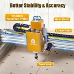HoLivoCrt Desktop 3-Axis CNC Router, 500W Spindle, 16mm Ball Screw, Dust-Proof XYZ, Z-Axis Linear Rails, 32-Bit GRBL Controller, 15.7"x15.7" Working Area for Wood Acrylic Aluminum PCB
