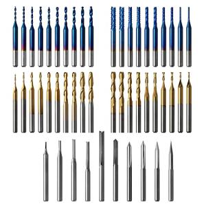 50pcs Tungsten Carbide End Mill Router Bits, 1/8'' Shank CNC Bit Set Includin...