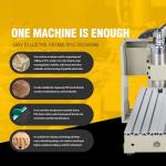 KUMOYOU 4-Axis 6090 CNC Router Engraver Tool, Wood Carving Milling Drilling Machine, Water Cooling VFD 1.5KW Spindle 3D Cutter Printer, Desktop DIY USB Port Engraving for Metal Wood PVC Working