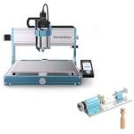 Genmitsu 3030-PROVer MAX CNC Router Machine + 4th Axis Rotary Module Kit, 4 Jaw Chuck, 10:1 Speed Reducer, Clamped Range: Length 10-200mm