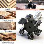 Slab Flattening Router Bit 1/2 Shank, 6-Wing, 2" Cutting Dia, Insert Carbide CNC Spoilboard Surfacing Router Bit, Wood Planer Planing Bit for Flycutter/ Slab Leveler/ Rabbeting by SICWOOD