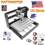 〖USA〗 Mini CNC 3018-PRO Desktop Wood Engraving Machine+Limit Switch+E-Stop+Probe