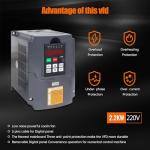 RATTMMOTOR VFD Spindle Motor Kit, 2.2KW Spindle Motor 220V Air Cooled ER20 24000RPM+2.2KW VFD 220V Inverter Single to 3 Phase Variable Frequency Drive+80mm Spindle Motor Mount for CNC Router Machine