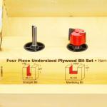 4 Piece Undersized Plywood Bit Set 1/4" Shank
