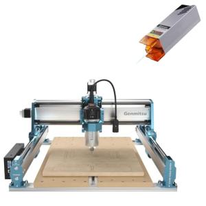 Genmitsu 4040-PRO MAX CNC Router + CFL55-33 5000mW Optical Power Laser Module, 710W Trimmer & Linear Rail Driven, Work Area 400 x 400 x 78mm, for Wood Metal Acrylic Cutting Milling, GRBL Control