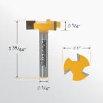 73057 CNC Router Bit, 1/4" Shank with 1" Cutting Diameter Carbide Router Bit