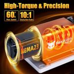 FoxAlien 4th Axis Rotary Engraving Kit for NEMA23 Closed Loop Stepper Motor CNC Router with 4 Jaw Chuck, 30:1 Reduction Gearbox for Cylindrical Wood Metal Engraving