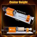 FoxAlien 4th Axis Rotary Engraving Kit for NEMA23 Closed Loop Stepper Motor CNC Router with 4 Jaw Chuck, 30:1 Reduction Gearbox for Cylindrical Wood Metal Engraving
