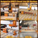 FoxAlien 4th Axis Rotary Engraving Kit for NEMA23 Closed Loop Stepper Motor CNC Router with 4 Jaw Chuck, 30:1 Reduction Gearbox for Cylindrical Wood Metal Engraving