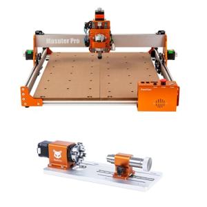 FoxAlien Masuter Pro Hobby CNC Router Machine + 4th-Axis Rotary Engraving Module for Engraving Curved Surface and Cylindrical Object